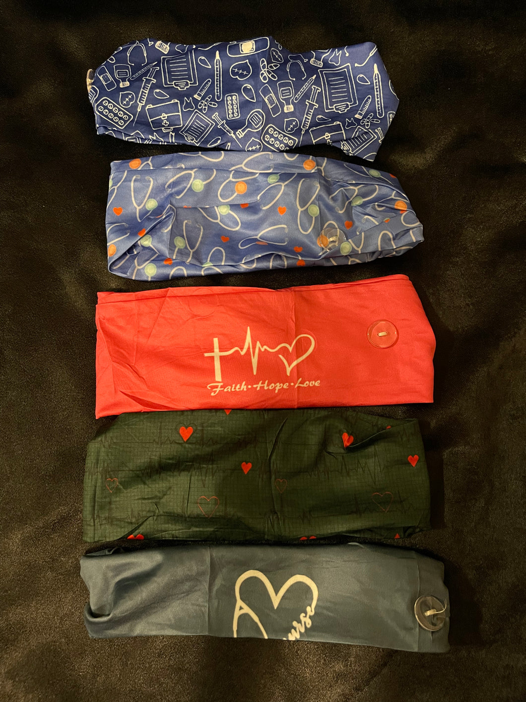 Medical Themed Headbands with Buttons